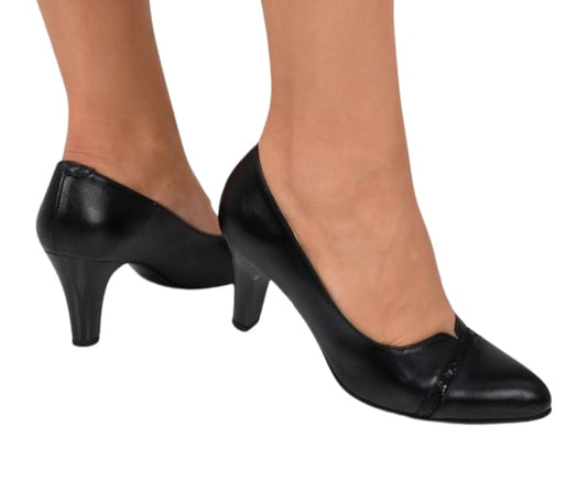 Pantofi Stiletto Negri din Piele Naturală cu Toc de 7 cm – Eleganță și Rafinament