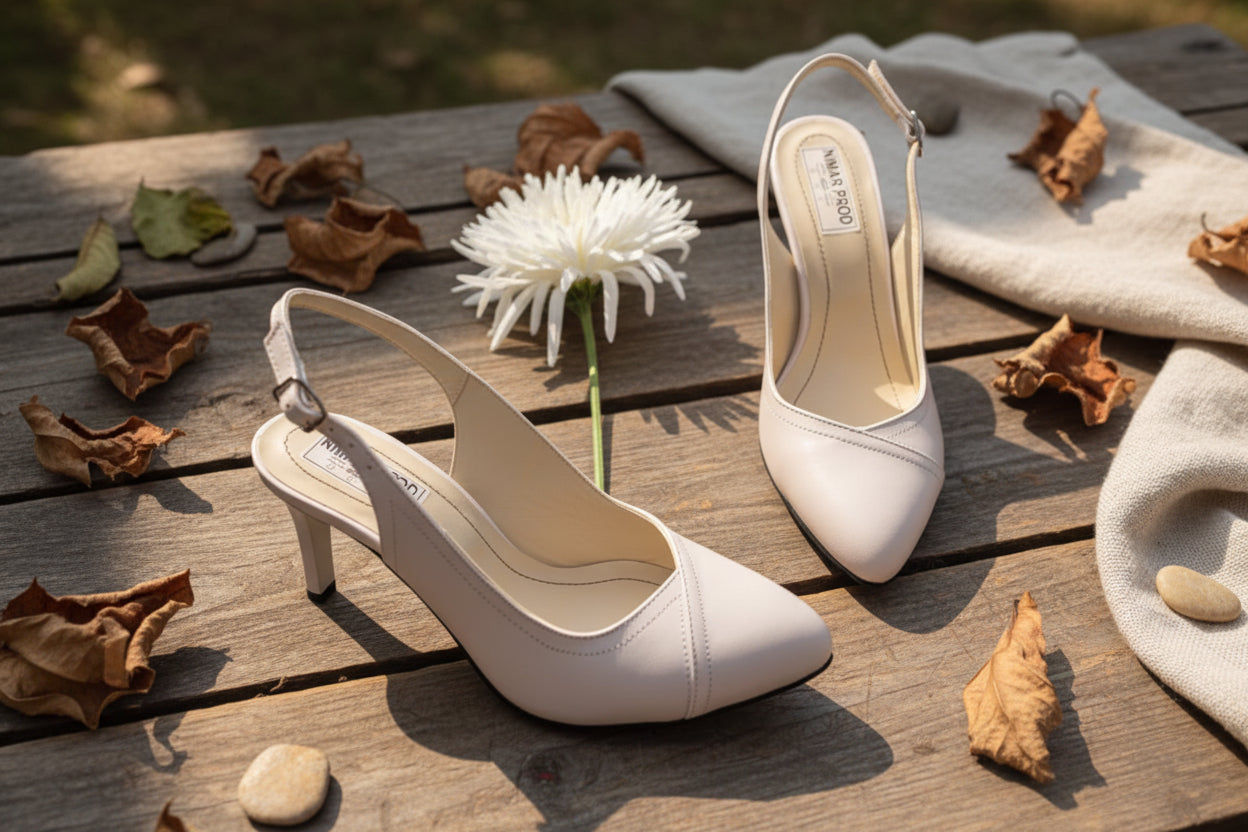 sandale dama albe elegante cu toc subtire model slingback piele naturala