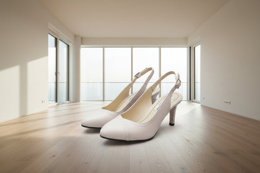 Sandale dama elegante albe cu toc 7 cm din piele naturală – Model 209 Nimar Prod