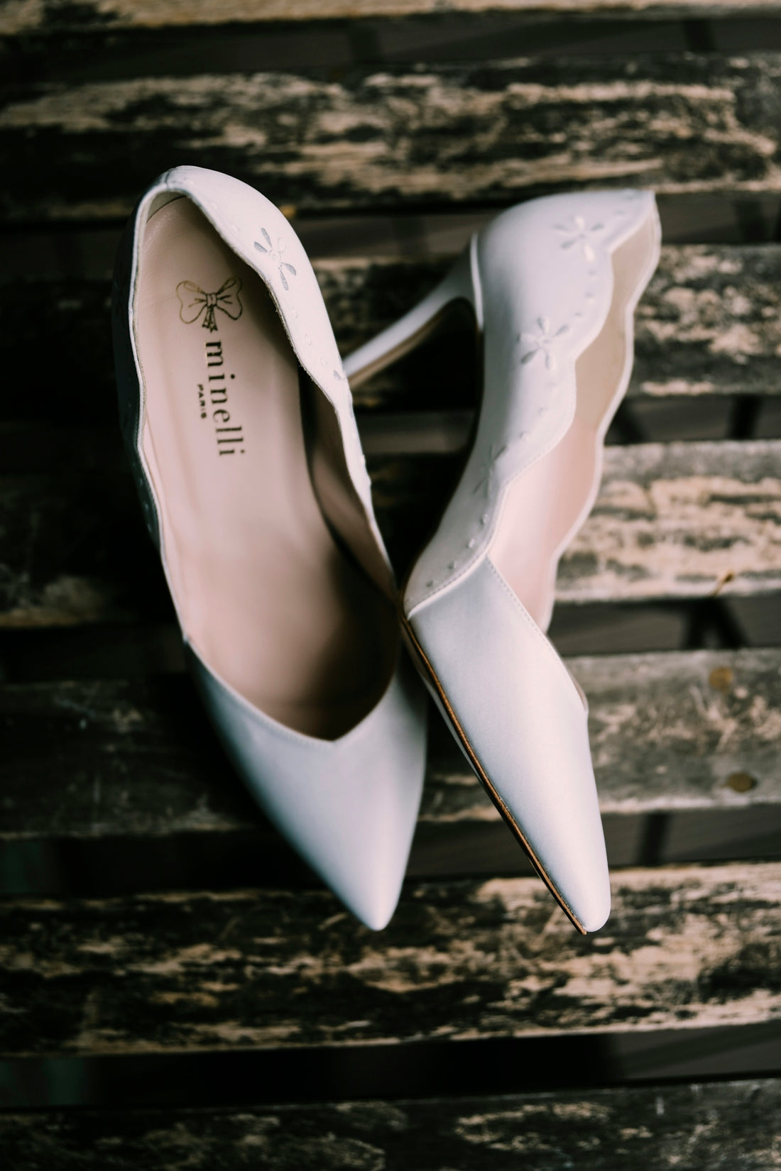 white peep toe heeled shoes