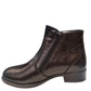 Botine damă negre din piele naturală cu fermoar lateral și toc mic 2 cm