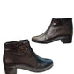 Botine damă negre din piele naturală cu detaliu texturat și toc gros 3 cm – mărimi 35-40