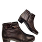Botine damă negre din piele naturală cu detaliu texturat și toc gros 3 cm – mărimi 35-40