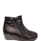 Botine damă negre din piele naturală cu fermoar lateral și toc comod 3 cm – mărimi 36-41
