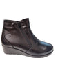 Botine damă negre din piele naturală cu fermoar lateral și toc comod 3 cm – mărimi 36-41