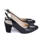 Sandale negre din piele naturală cu toc gros 7 cm și detalii metalice – Nimar Prod