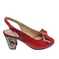 Sandale Roșii din Piele Naturală cu Toc Floral de 7 cm – Accesoriu Elegant de Vară
