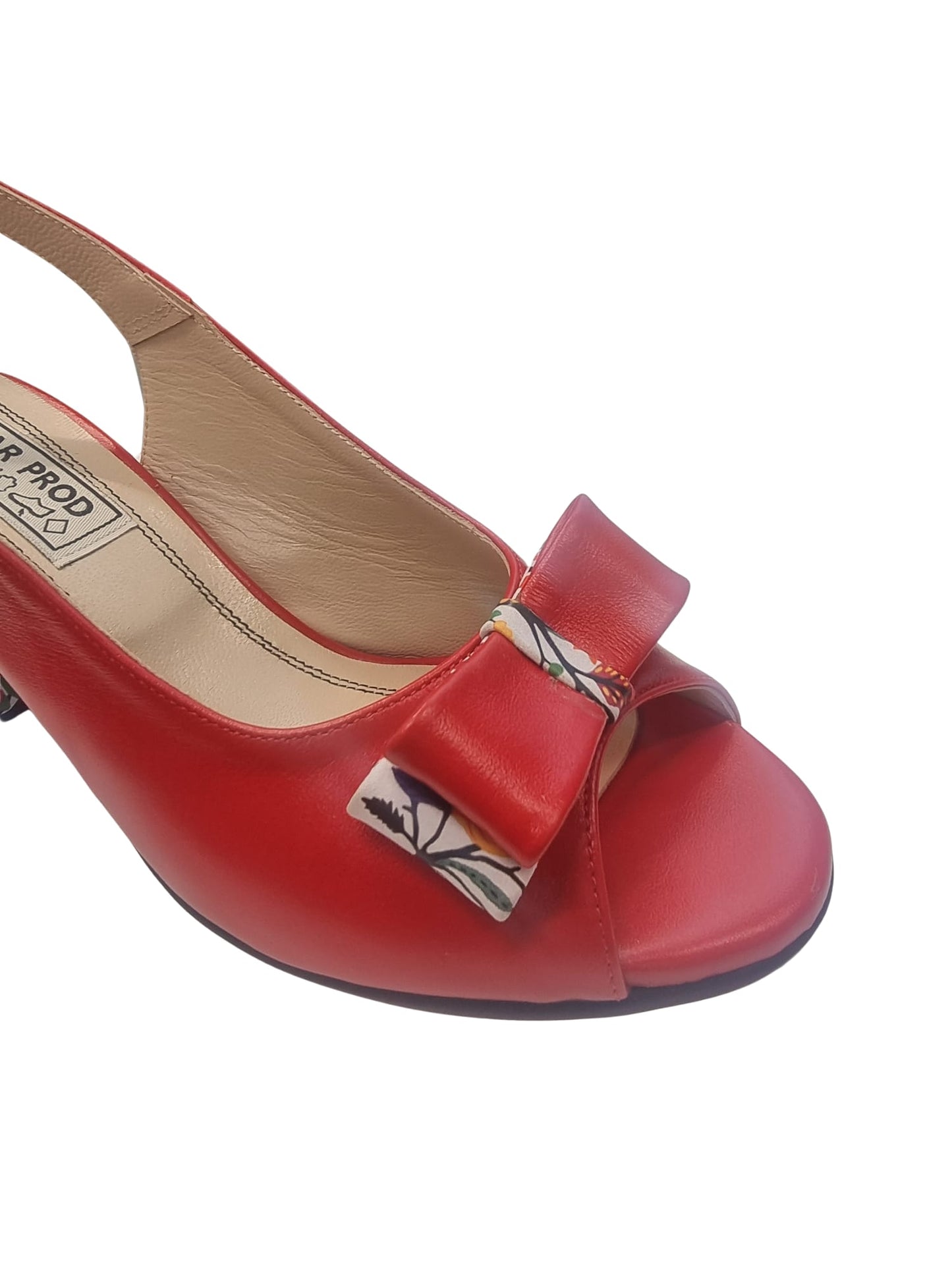 Sandale Roșii din Piele Naturală cu Toc Floral de 7 cm – Accesoriu Elegant de Vară