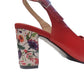 Sandale Roșii din Piele Naturală cu Toc Floral de 7 cm – Accesoriu Elegant de Vară