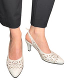 Sandale elegante din piele naturală, perforate, cu toc de 7 cm – aerisite, comode și rafinate