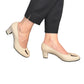 Pantofi eleganți bej din piele naturală cu toc gros de 5 cm – confort și stil pentru fiecare zi