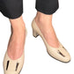 Pantofi eleganți bej din piele naturală cu toc gros de 5 cm – confort și stil pentru fiecare zi