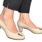 Pantofi eleganți bej din piele naturală cu toc gros de 5 cm – confort și stil pentru fiecare zi