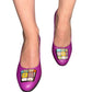 Pantofi damă din piele naturală mov lila – toc mediu 5 cm