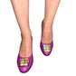 Pantofi damă din piele naturală mov lila – toc mediu 5 cm