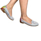 Balerini damă din piele naturală cu imprimeu șarpe și detaliu multicolor – stil urban, confort de zi cu zi