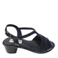 Sandale Elegante Din Piele Neagră cu Model Texturat și Toc Mic – 4 cm