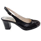 Sandale Slingback Din Piele Neagră cu Inserții Lucioase și Toc Mediu – 6.5 cm