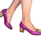Pantofi damă din piele naturală mov lila – toc mediu 5 cm