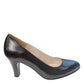 Pantofi damă negri eleganți din piele naturală cu toc subțire 7 cm