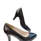 Pantofi damă negri eleganți din piele naturală cu toc subțire 7 cm