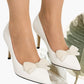Pantofi eleganți din piele naturală cu fundiță accesorizată și toc subțire 7 cm