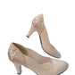 Pantofi eleganți damă bej cu toc 7 cm și detaliu texturat spate – piele naturală