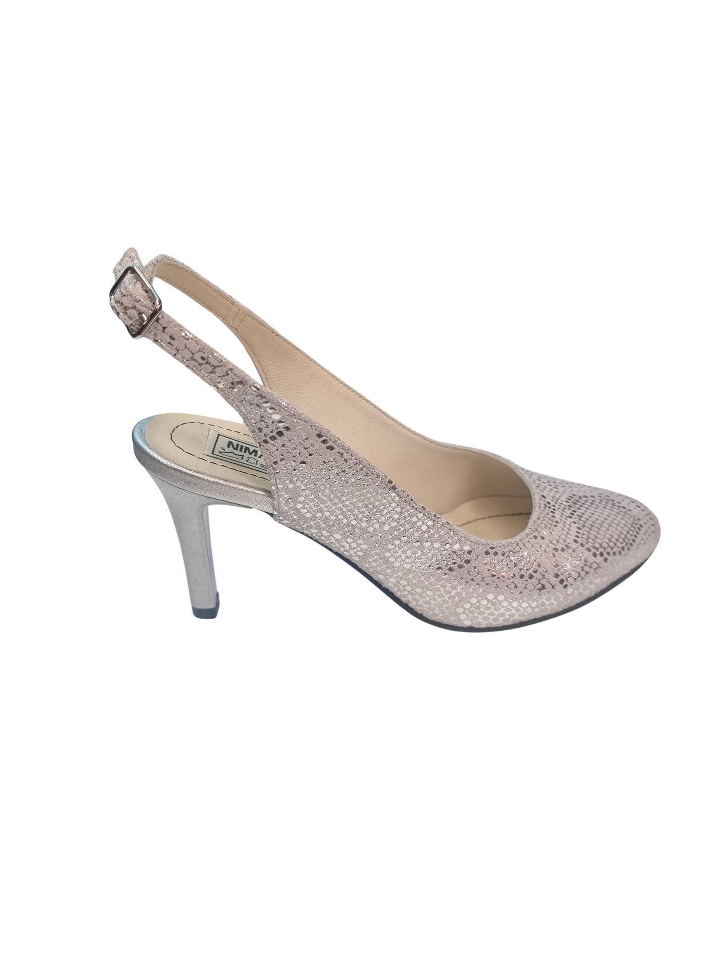 Sandale Argintii din Piele Naturală cu Toc Elegant de 7 cm – Confort & Stil