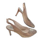 Sandale slingback aurii din piele naturală cu toc de 7 cm