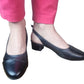 Sandale Elegante Slingback din Piele Neagră cu Toc Mic – 4.5 cm