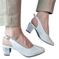 Sandale perforate din piele naturală, cu toc gros de 5 cm – confort și eleganță