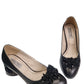 Pantofi Eleganți Din Piele Neagră cu Aplicație și Toc Sculptural – 5.5 cm