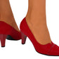 Pantofi Stiletto Roșii din Piele Naturală cu Toc 7 cm – Decupaj Inimă și Finisaj Texturat Elegant