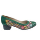 Pantofi Verzi cu Model Geometric și Toc Mic – Stil și Confort