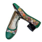 Pantofi Verzi cu Model Geometric și Toc Mic – Stil și Confort