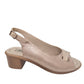 Sandale bej din piele naturală cu toc gros 4 cm – Eleganță și confort Nimar