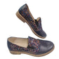 Pantofi Casual Bleumarin din Piele Naturală cu Imprimeu Geometric – Talpă Joasă, Ultra Comozi