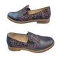 Pantofi Casual Bleumarin din Piele Naturală cu Imprimeu Geometric – Talpă Joasă, Ultra Comozi