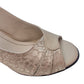 Sandale elegante nude cu toc de 7 cm și imprimeu texturat – model slingback rafinat