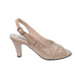 Sandale elegante nude cu toc de 7 cm și imprimeu texturat – model slingback rafinat