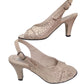Sandale elegante nude cu toc de 7 cm și imprimeu texturat – model slingback rafinat
