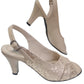 Sandale elegante nude cu toc de 7 cm și imprimeu texturat – model slingback rafinat