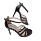 Sandale negre elegante cu barete încrucișate și toc de 9 cm – design glam și rafinat