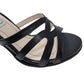 Sandale negre elegante cu barete încrucișate și toc de 9 cm – design glam și rafinat