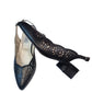 Pantofi decupați negri cu toc de 3 cm și model perforat – eleganță cu confort zilnic