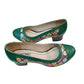 Pantofi Verzi cu Model Geometric și Toc Mic – Stil și Confort