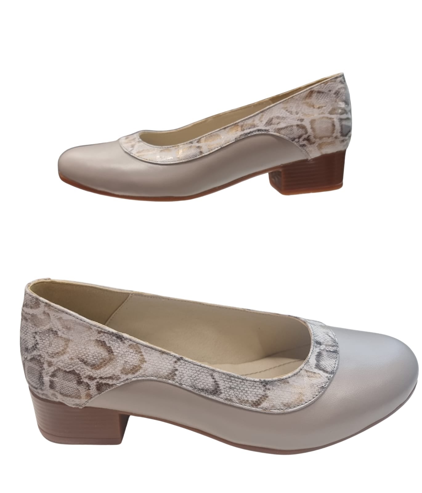 Pantofi damă gri cu toc mic, comozi, eleganți – Cod 234 | PantofiNimar