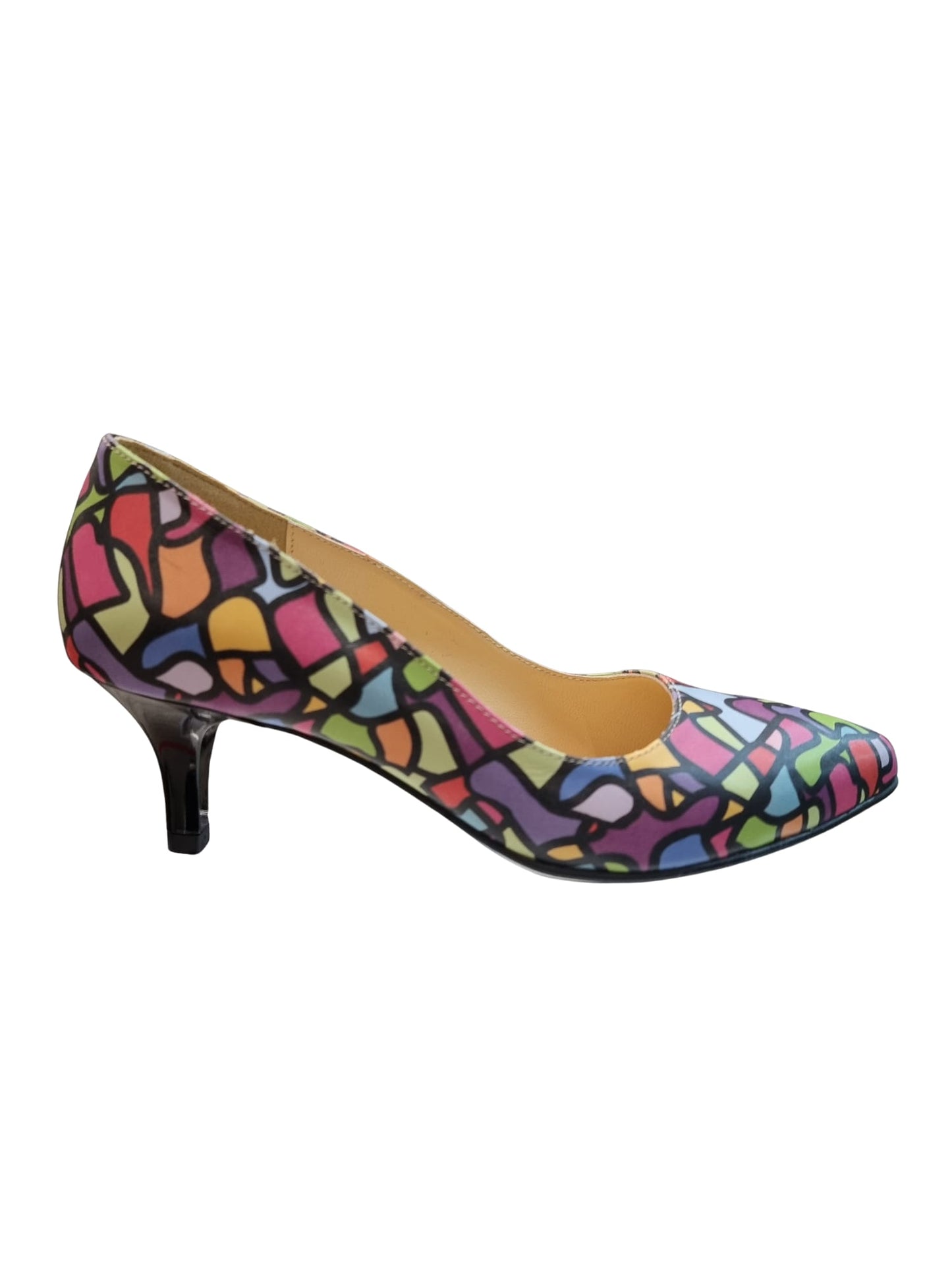 Pantofi eleganți damă multicolori, vârf ascuțit, toc 5 cm – Cod 316 | PantofiNimar