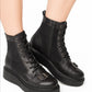Ghete damă negre din piele naturală cu talpă groasă 3 cm și cataramă decorativă – mărimi 35-40 | Pantofi Nimar